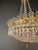 1920s Antique Oval Empire Style Crystal Chandelier Brass Neoclassical Light Restored For Sale - Image 5 of 15