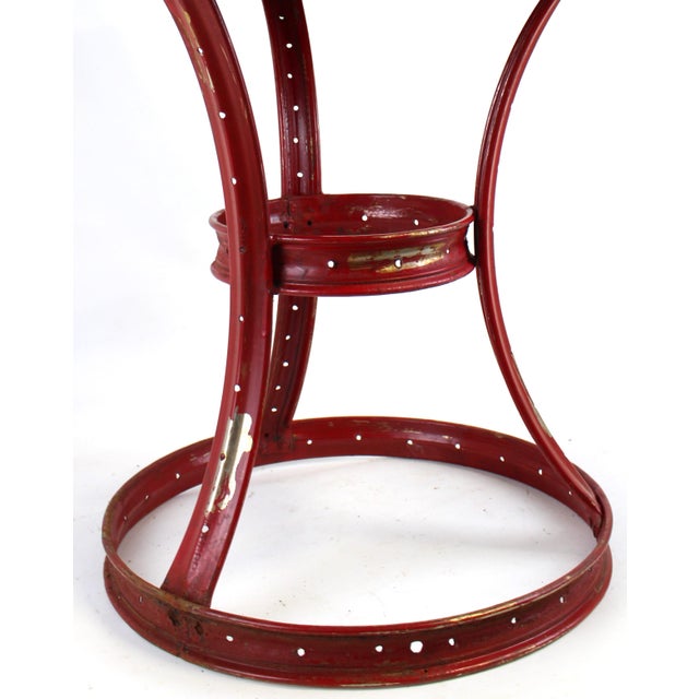 Round Red Side Table For Sale - Image 10 of 10