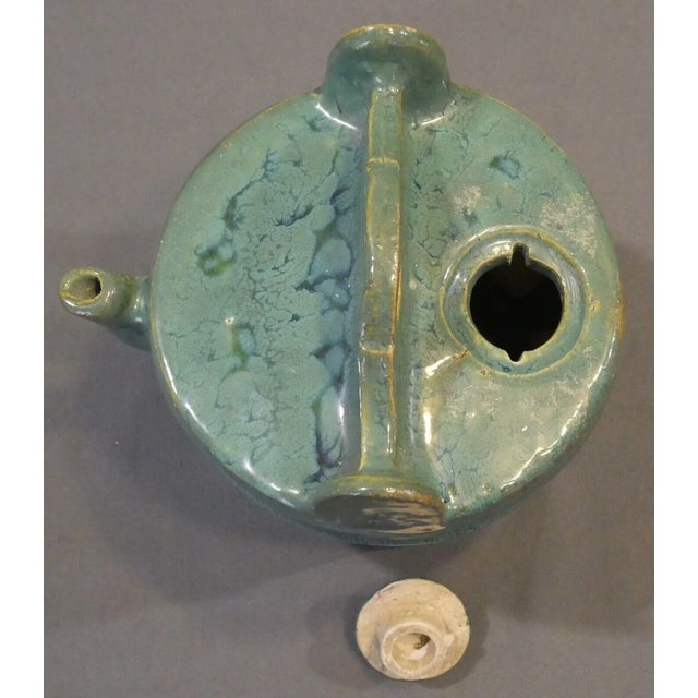 Ceramic Early 20th Century Chinese Emerald Green Glazed Shiwan Pottery Well Bucket Form Water Pot For Sale - Image 7 of 8