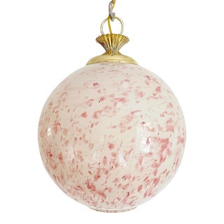 Italian Modern Speckled Glass Globe Pendant Light For Sale