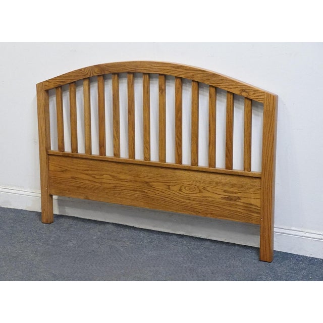 Ragazzi Furniture Solid Oak Early American Country Full Size Slatted Headboard - Made in Quebec For Sale - Image 4 of 5