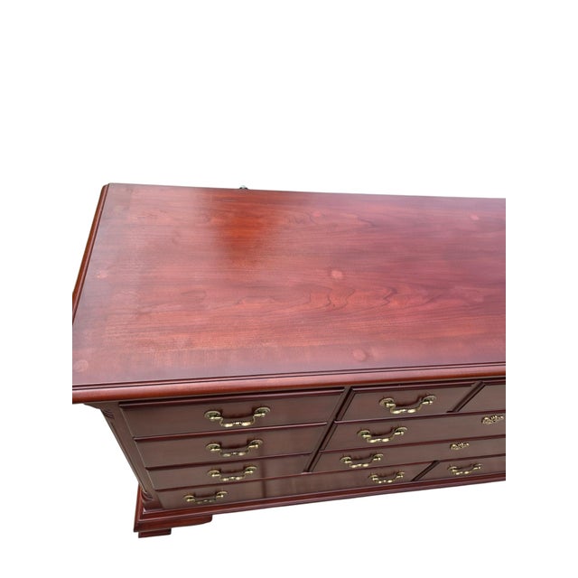 1990s Thomasville Collectors Cherry Dresser Chest of Drawers Chippendale For Sale - Image 11 of 18