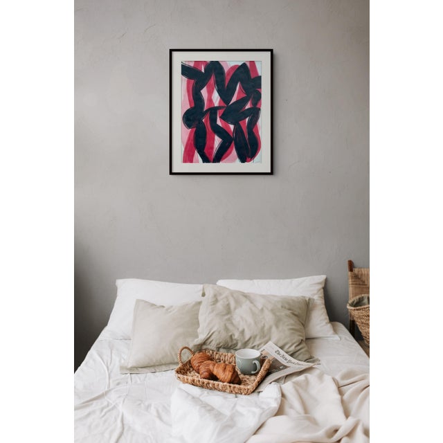 Abstract Contemporary Abstract Gouache on Arches Paper "22ja2a-2022" by Alain Clément For Sale - Image 3 of 4