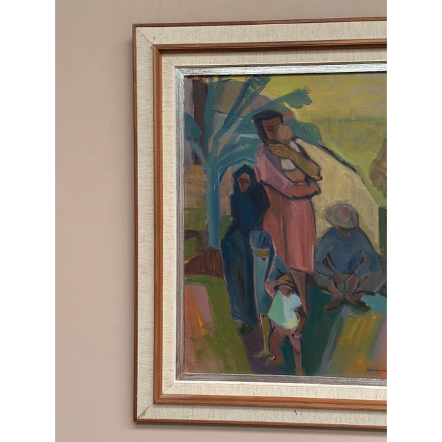 Margareta Wallin, Family in Tenerife, 1950s, Oil on Canvas, Framed For Sale - Image 8 of 17