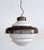 Metal Vintage Italian White Glass Pendant Light with Aluminum Ring, 1980s For Sale - Image 7 of 15