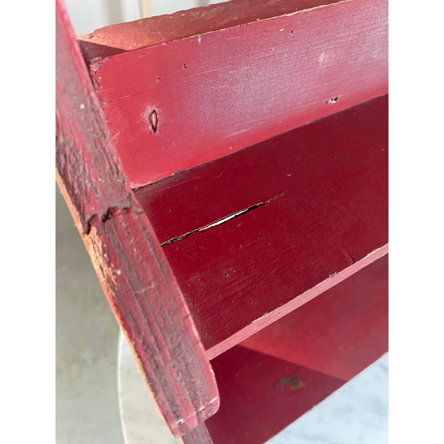Folk Art Sculptural Wall Shelf in Red Paint For Sale - Image 13 of 17