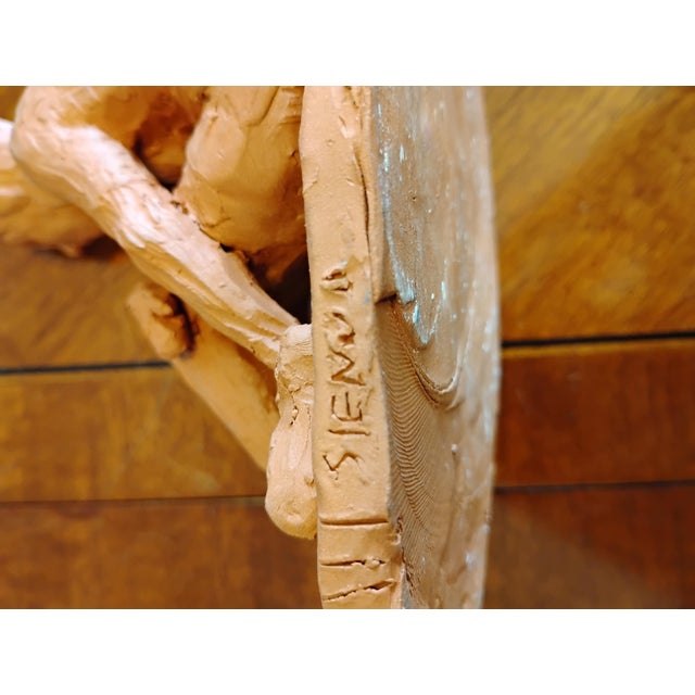 1970s Signed Sienna Terracotta Maternity Sculpture Pair • Chronological Pregnancy Set For Sale - Image 10 of 12
