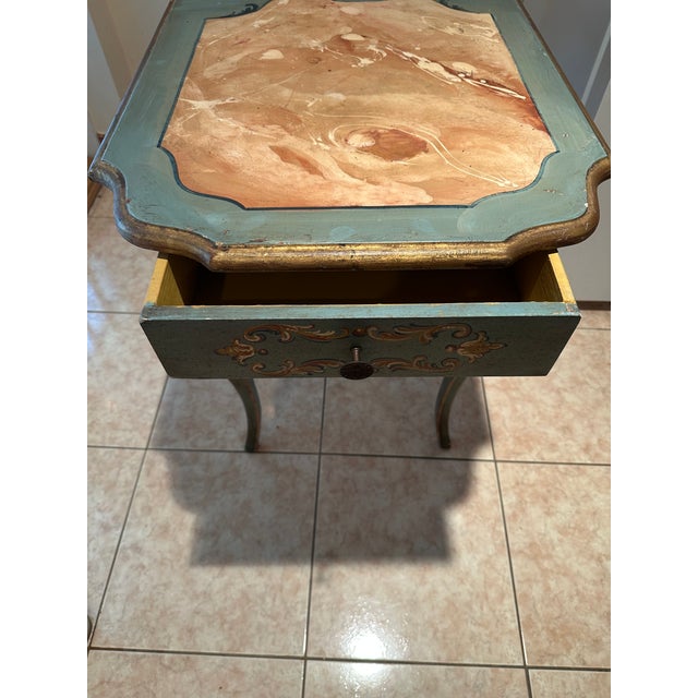 Vintage Bavarian Baroque Style Hand Painted Table Writing Desk For Sale - Image 18 of 18