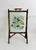 Wood Antique Victorian Bamboo and Hand-Painted Glass Fire Screen, C,1890s For Sale - Image 7 of 9