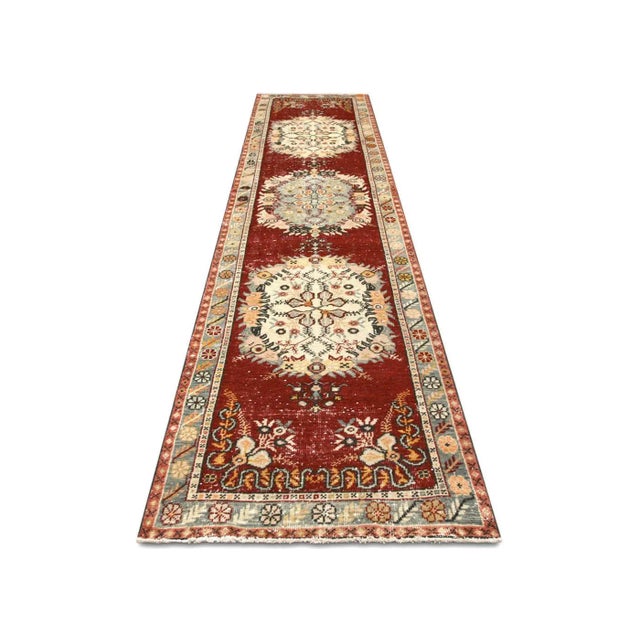 1960s Turkish Oushak Runner For Sale In Los Angeles - Image 6 of 7