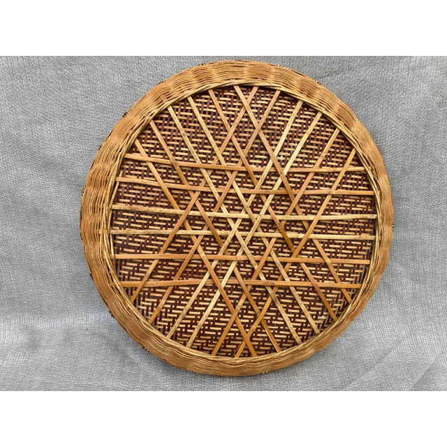 1960s Vintage Shallow Winnowing Basket For Sale - Image 12 of 12