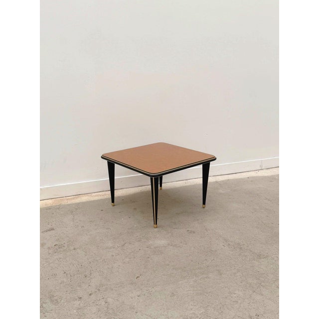 Coffee Table in Imitation Leather and Glass, 1960 For Sale - Image 6 of 6