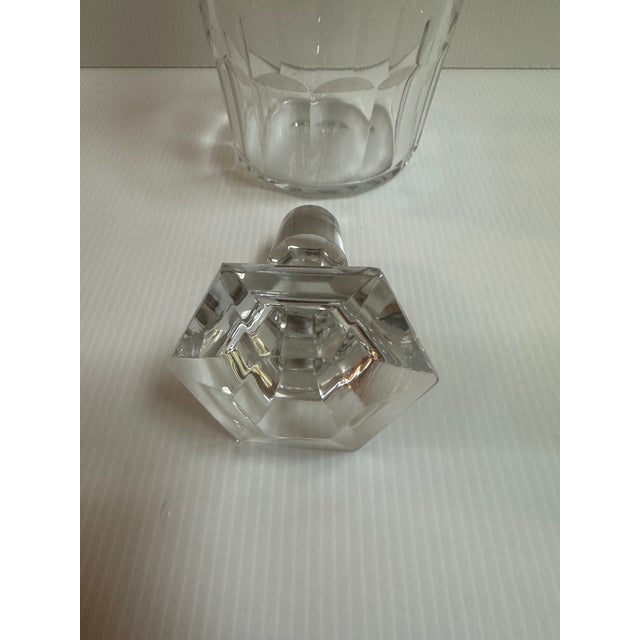 1970s Signed Baccarat France Clear Crystal Bretagne Pattern Decanter With Stopper For Sale - Image 9 of 17