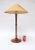 1990s Studio Craft Sculptural Cherry Wood and Brass Table Lamp With Original Shade For Sale - Image 5 of 13