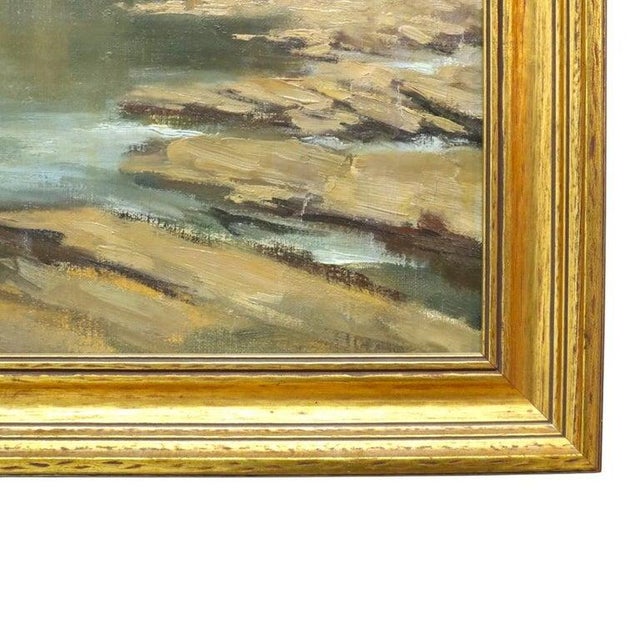 Hudson River School Oil on Canvas Painting of a River Scene by A. Hirshing C1935 For Sale - Image 11 of 13