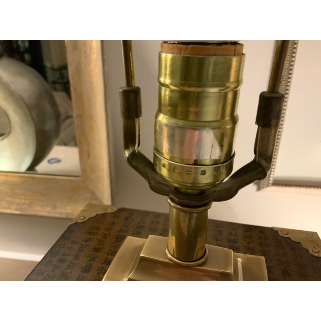 1980s Asian Inspired Frederick Cooper Lamps With Brass Appointments For Sale - Image 12 of 15