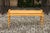 Vintage English Midcentury Goldenrod Painted Wooden Bench with Black Accents For Sale - Image 4 of 11