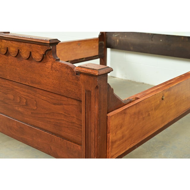 Herter Brothers Style Antique Monumental Eastlake Victorian Carved Walnut Full Size Bed, Circa 1880s For Sale - Image 10 of 11