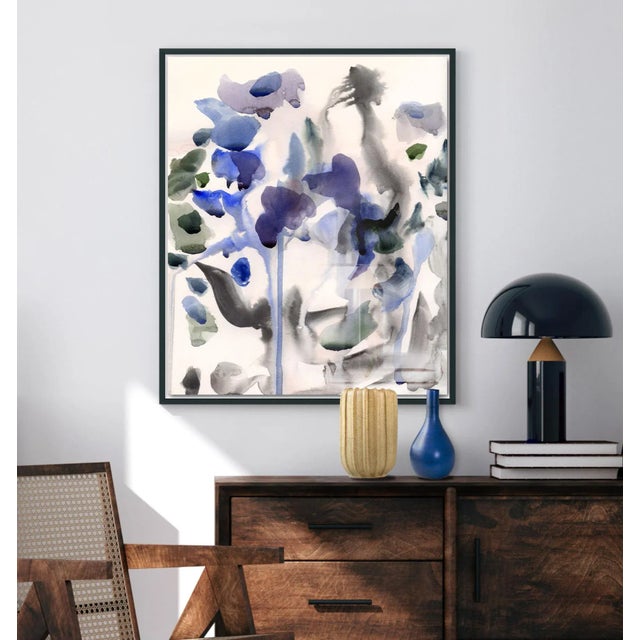 Mid-Century Modern "Lilith", Abstract Watercolor Painting – 60" X 40" For Sale - Image 3 of 7