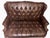 Vintage English Chesterfield Tufted Oxblood Leather Wingback Settee For Sale - Image 9 of 12