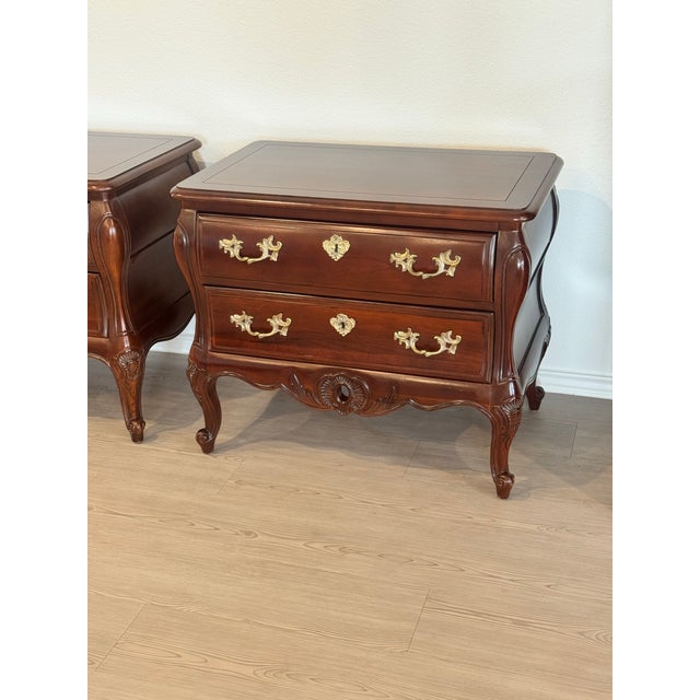 Century Furniture Vintage Pair Century French Louis XV Style Hardwood Nightstands For Sale - Image 4 of 14