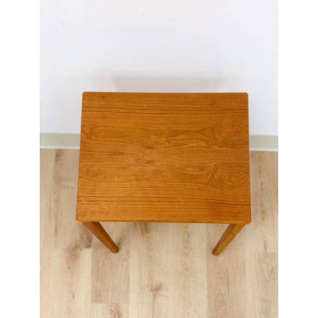 Single Teak End Table Made in Denmark Vintage MCM Danish Modern For Sale In Tampa - Image 6 of 9
