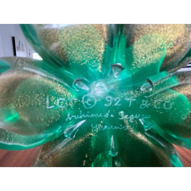 Glass Signed Archimede Seguso for Tiffany Murano Glass Vase for Tiffany & Co., 1992 For Sale - Image 7 of 10