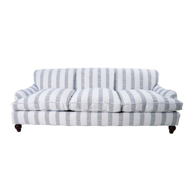 21st Century Jonas Sofa Newly Upholstered in Schumacher Fabric For Sale - Image 9 of 9