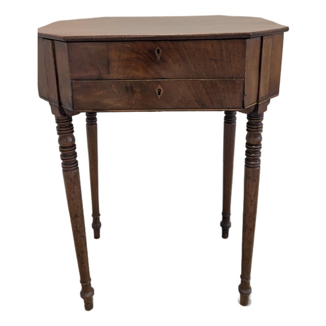 English Regency Inlaid Mahogany Sewing Stand, Circa 1810 For Sale