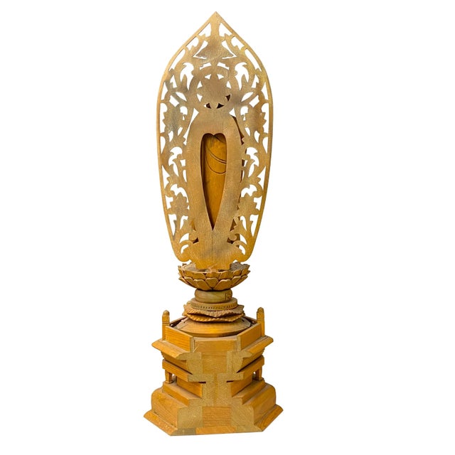 Chinese Sandal Wood Lotus Base Abhaya Mudra Buddha Statue For Sale - Image 4 of 6