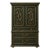 Vintage Mediterranean Revival Gentleman’s Dry Bar Cabinet in Onyx Emerald & Gilded Brass For Sale