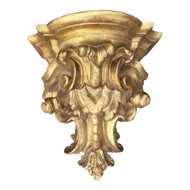 19th Century Italian Baroque Style Giltwood Wall Bracket For Sale