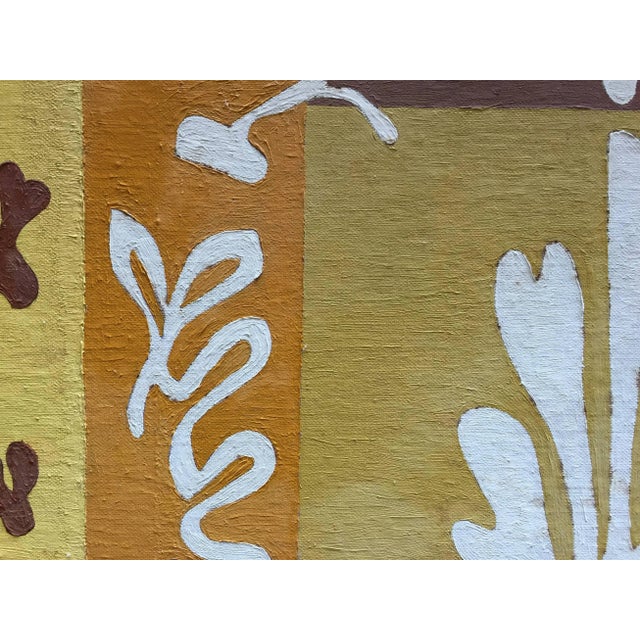 1950s 1950s Mid-Century Modern Leaf Acrylic Painting For Sale - Image 5 of 10