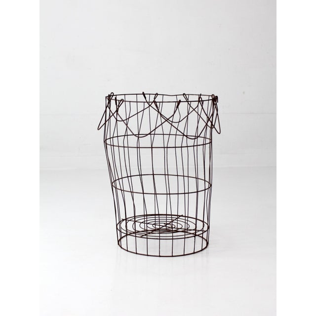 Antique Wire Gathering Basket For Sale - Image 6 of 18