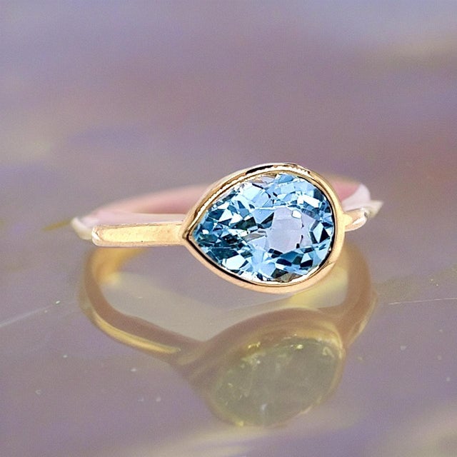 Traditional Natural Topaz Ring 6.5 14k Y Gold 3.15 TCW Certified For Sale - Image 3 of 15