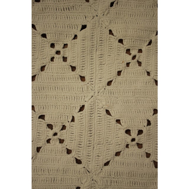 Vintage French White Cotton Crochet Blanket Chairish