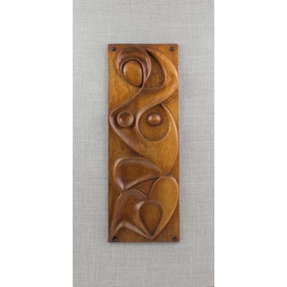 Abstract Wooden Wall-Mounted Art Sculpture Panel by Maxime Tendero, 1973 For Sale