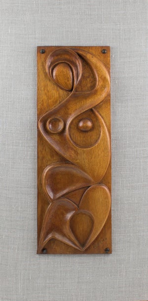 Abstract Wooden Wall-Mounted Art Sculpture Panel by Maxime Tendero, 1973