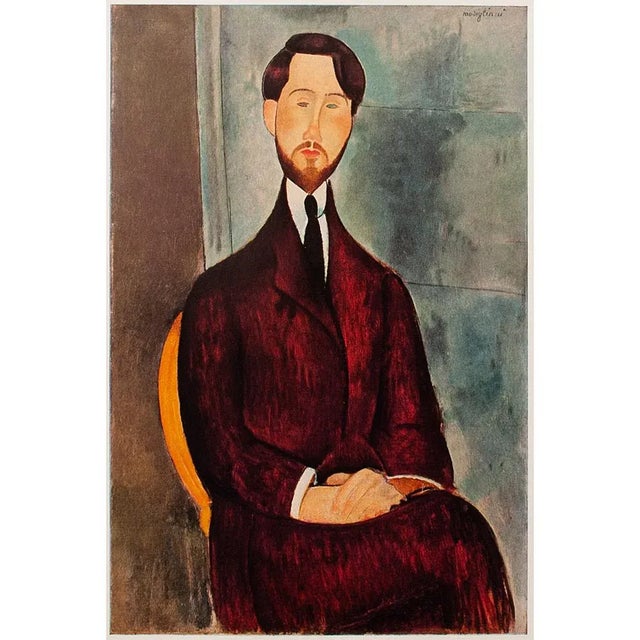 Portraiture 1940s After A. Modigliani Leopold Zborowsky Swiss Full-Color Print For Sale - Image 3 of 8