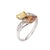 Stylish vintage colored diamond 'moi et toi' ring crafted in 14k white gold. One pear cut yellow diamond is estimated at...