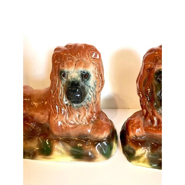 Staffordshire Recumbent Lions, Late 19th Century - a Pair For Sale - Image 4 of 8