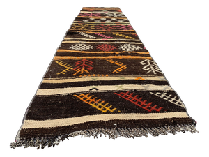 Turkish Narrow Kilim Runner Rug