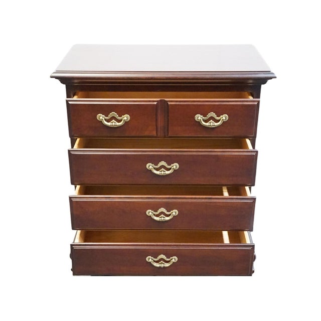 Late 20th Century Thomasville Furniture Collector's Cherry Traditional Style 28" Four Drawer Nightstand 10111-818 For Sale - Image 5 of 12