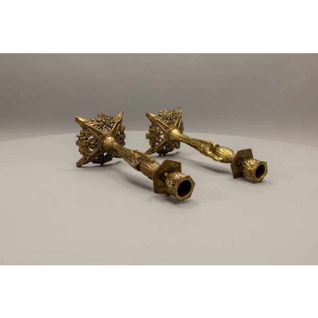 French Art Deco Bronze Candlesticks with Marabou Storks, 1930s, Set of 2 For Sale - Image 14 of 18