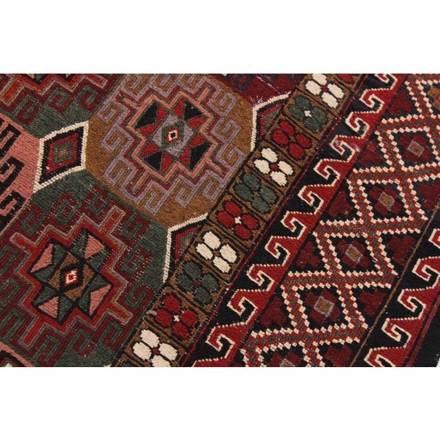1960s Vintage Tribal Soumakh Wool Rug - 6'2" X 7'10" For Sale In New York - Image 6 of 11
