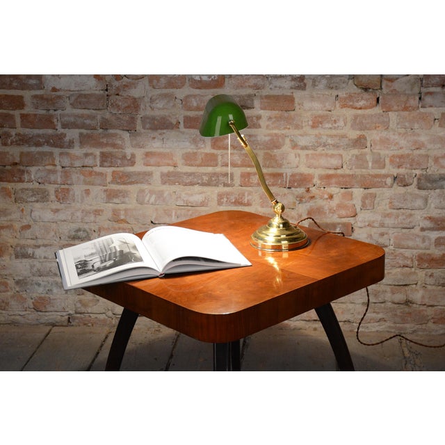 Art Deco Brass and Glass Table Lamp from Franta Anýž, Czech, 1920s For Sale - Image 12 of 13