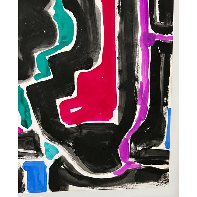 Abstract Expressionism Jay Milder, Abstract Israeli Landscape Jay Milder Rhino Horn Painting Jaffa, Israel Pop Art, 1990 For Sale - Image 3 of 7