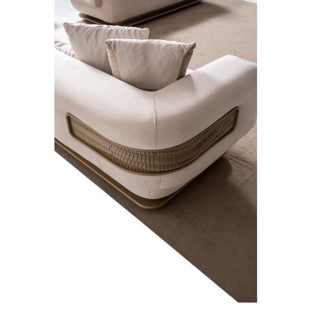 New Athena 3–Piece Modern Curved Silhouette Luxury Sofa Set - Sofa , Loveseat & Chair For Sale - Image 13 of 18
