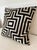 Art Deco Hand Embroidered Geometric Pattern All Down Pillow #4 For Sale - Image 3 of 8