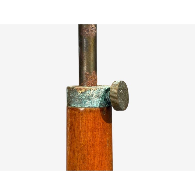 Wood Swedish Art Deco, Floor Lamp, Burl, Brass, Sweden, 1940s For Sale - Image 7 of 13